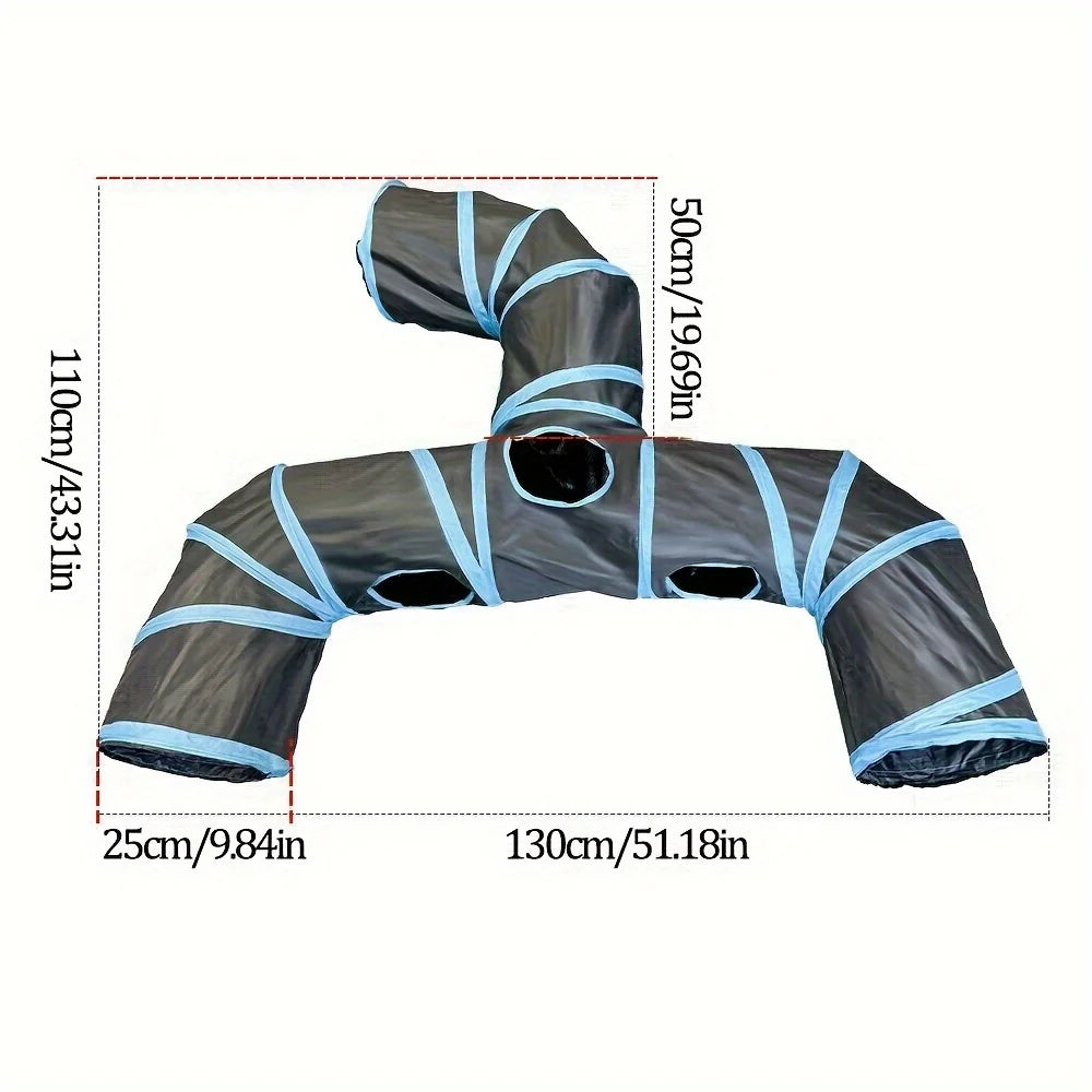 Three-Way Collapsible Cat Tunnel – Interactive Play Tunnel