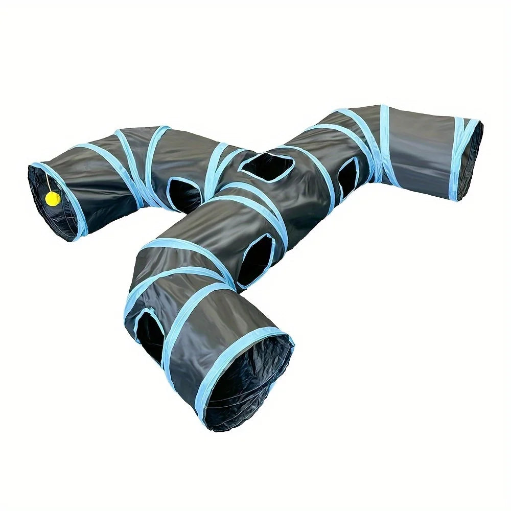 Three-Way Collapsible Cat Tunnel – Interactive Play Tunnel