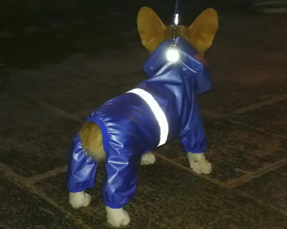 Waterproof Dog Raincoat – Reflective Jumpsuit for Small Dogs