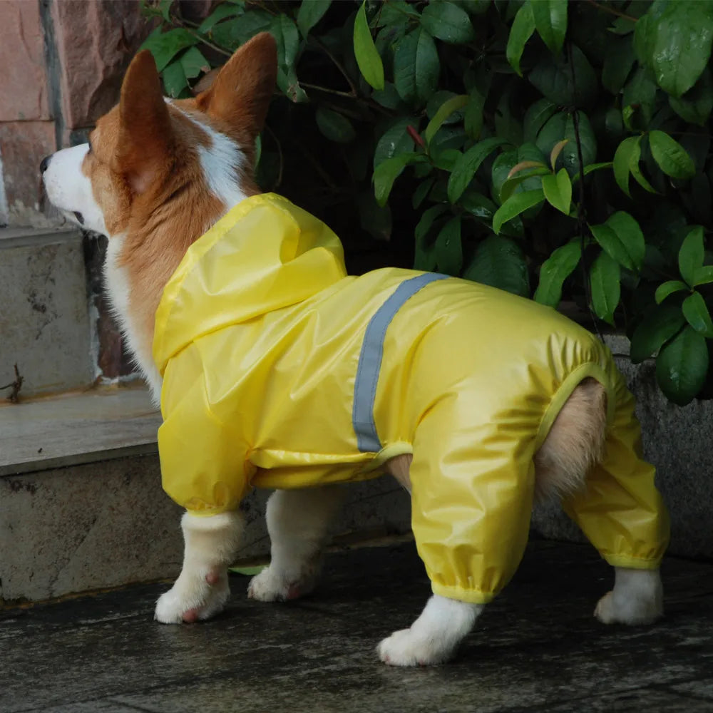 Waterproof Dog Raincoat – Reflective Jumpsuit for Small Dogs