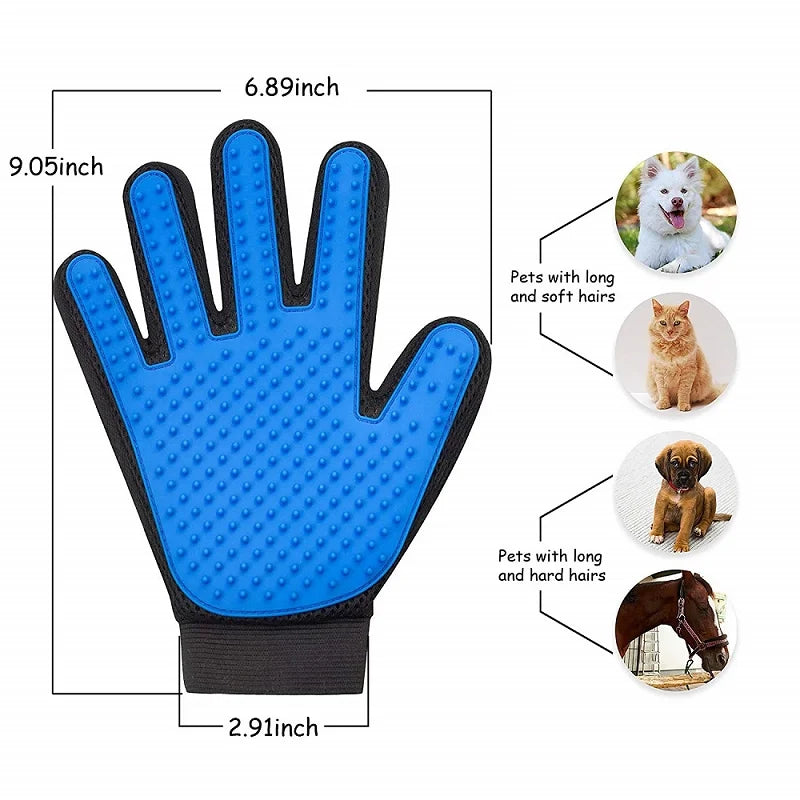 Pet Grooming Glove – Silicone Deshedding Massage Glove