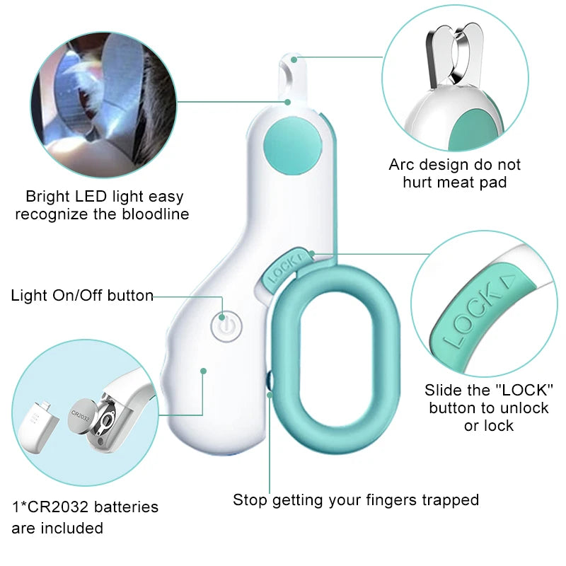 LED Nail Clipper for Pets – Light-Up Quick Finder