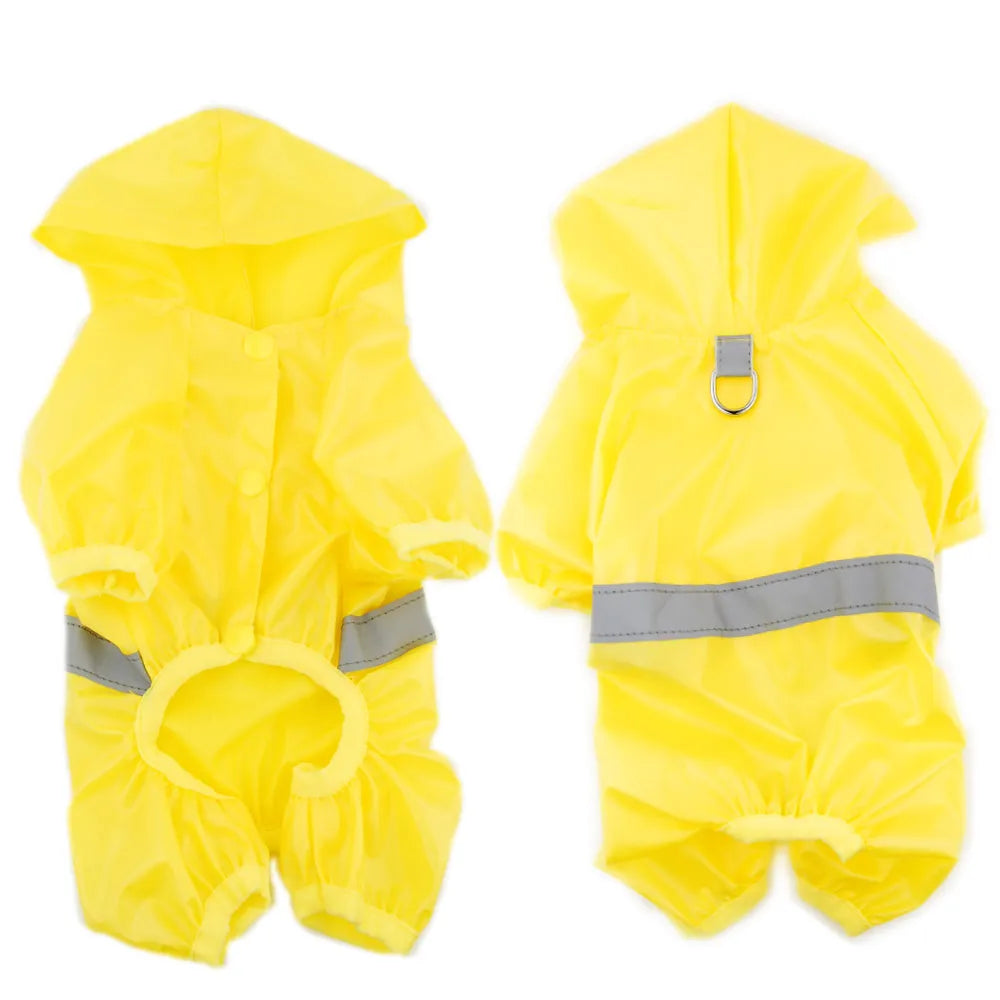 Waterproof Dog Raincoat – Reflective Jumpsuit for Small Dogs