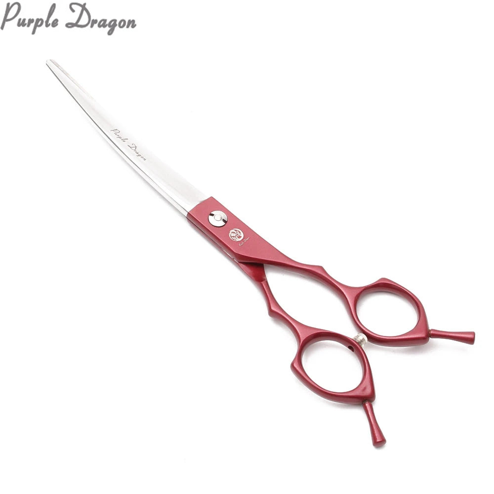Purple Dragon Up-Curved Grooming Shears – Professional 6.5/7.0 in