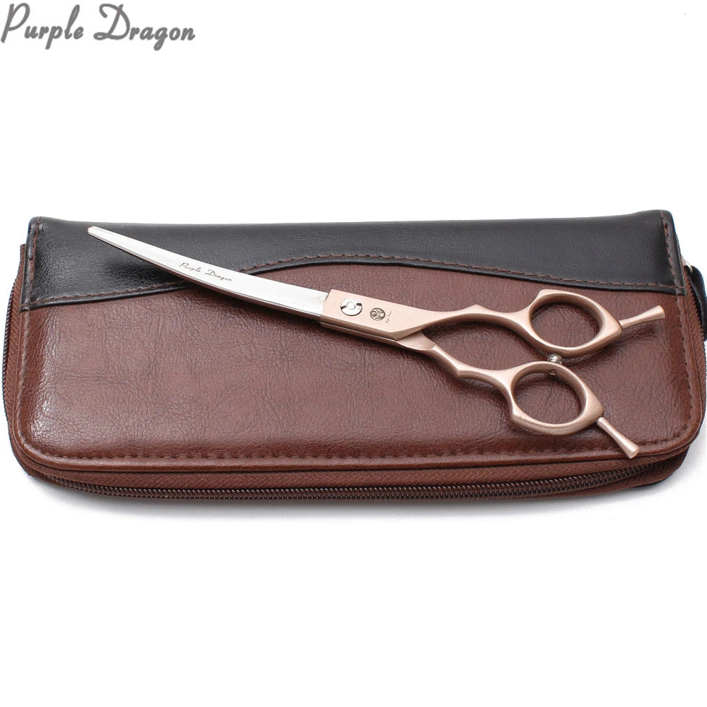 Purple Dragon Up-Curved Grooming Shears – Professional 6.5/7.0 in