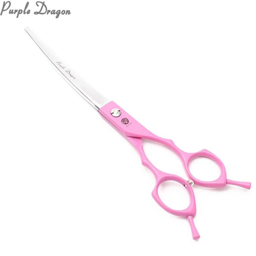Purple Dragon Up-Curved Grooming Shears – Professional 6.5/7.0 in