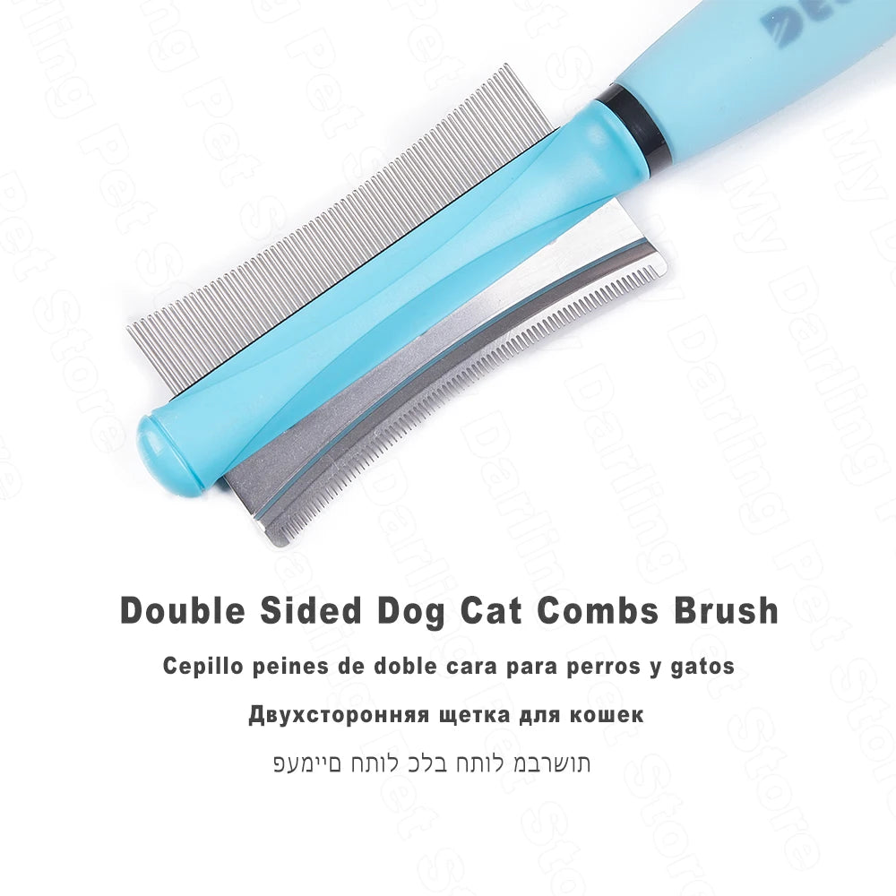 Double-Sided Deshedding Brush for Dogs & Cats