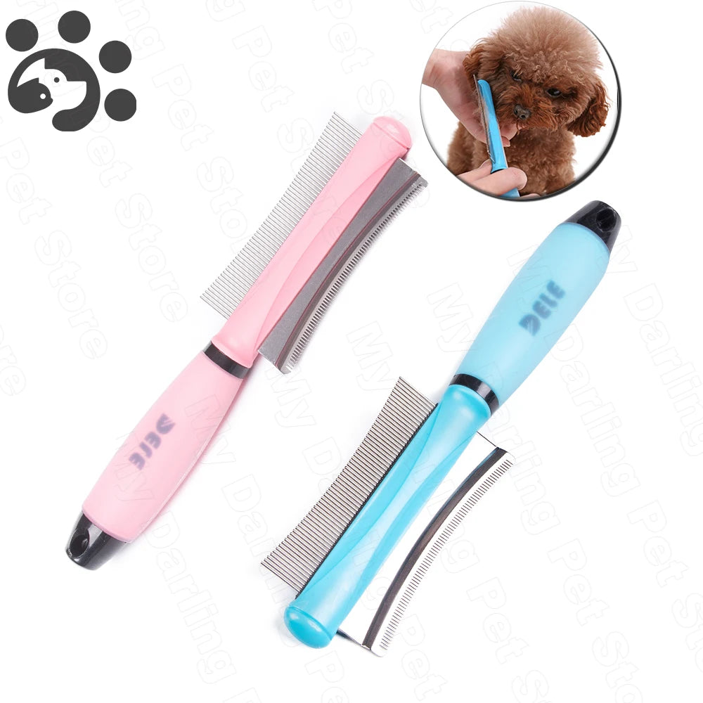 Double-Sided Deshedding Brush for Dogs & Cats