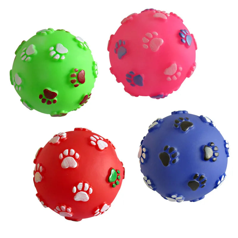 Squeaky Rubber Dog Ball – 6cm Chew Toy for Small Dogs & Puppies