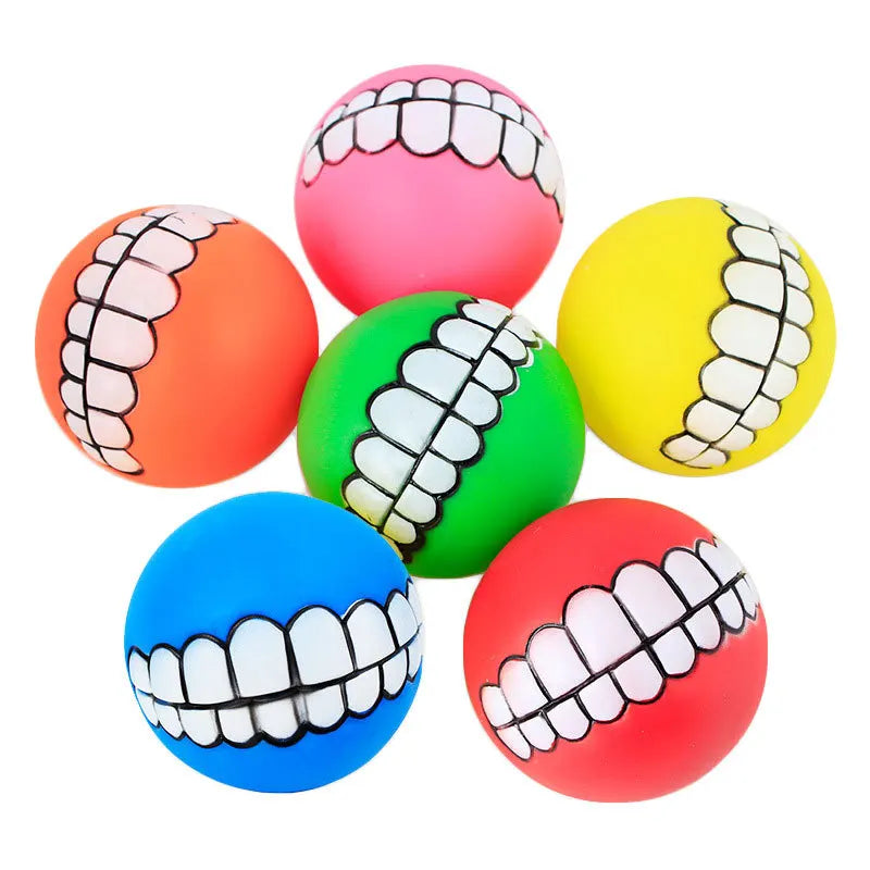 Squeaky Rubber Dog Ball – 6cm Chew Toy for Small Dogs & Puppies