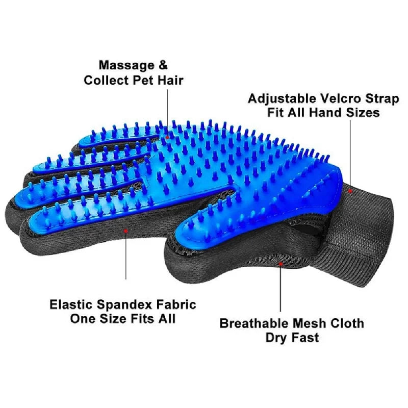 Pet Grooming Glove – Silicone Deshedding Massage Glove