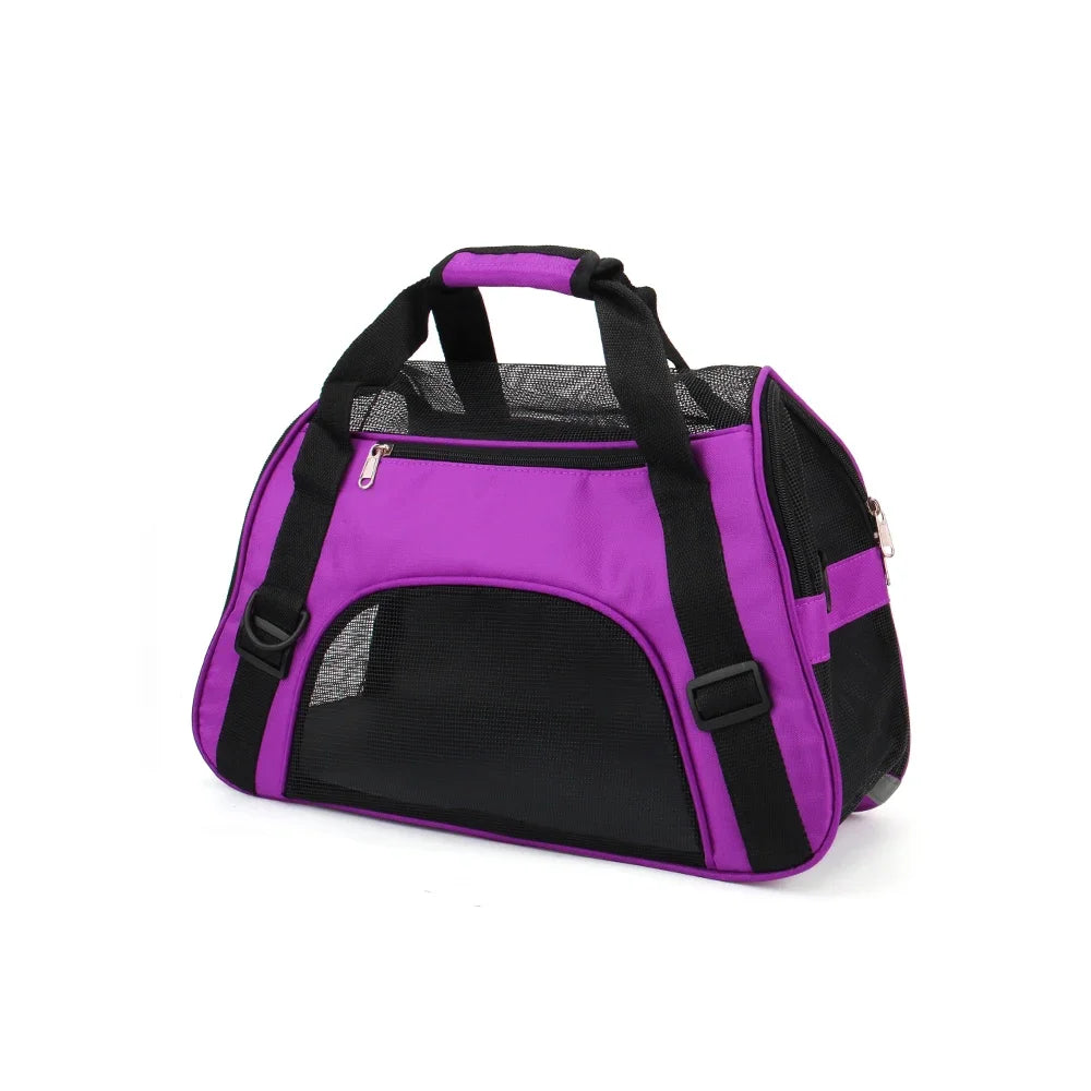 Foldable Mesh Pet Carrier Handbag – Breathable Travel Carrier