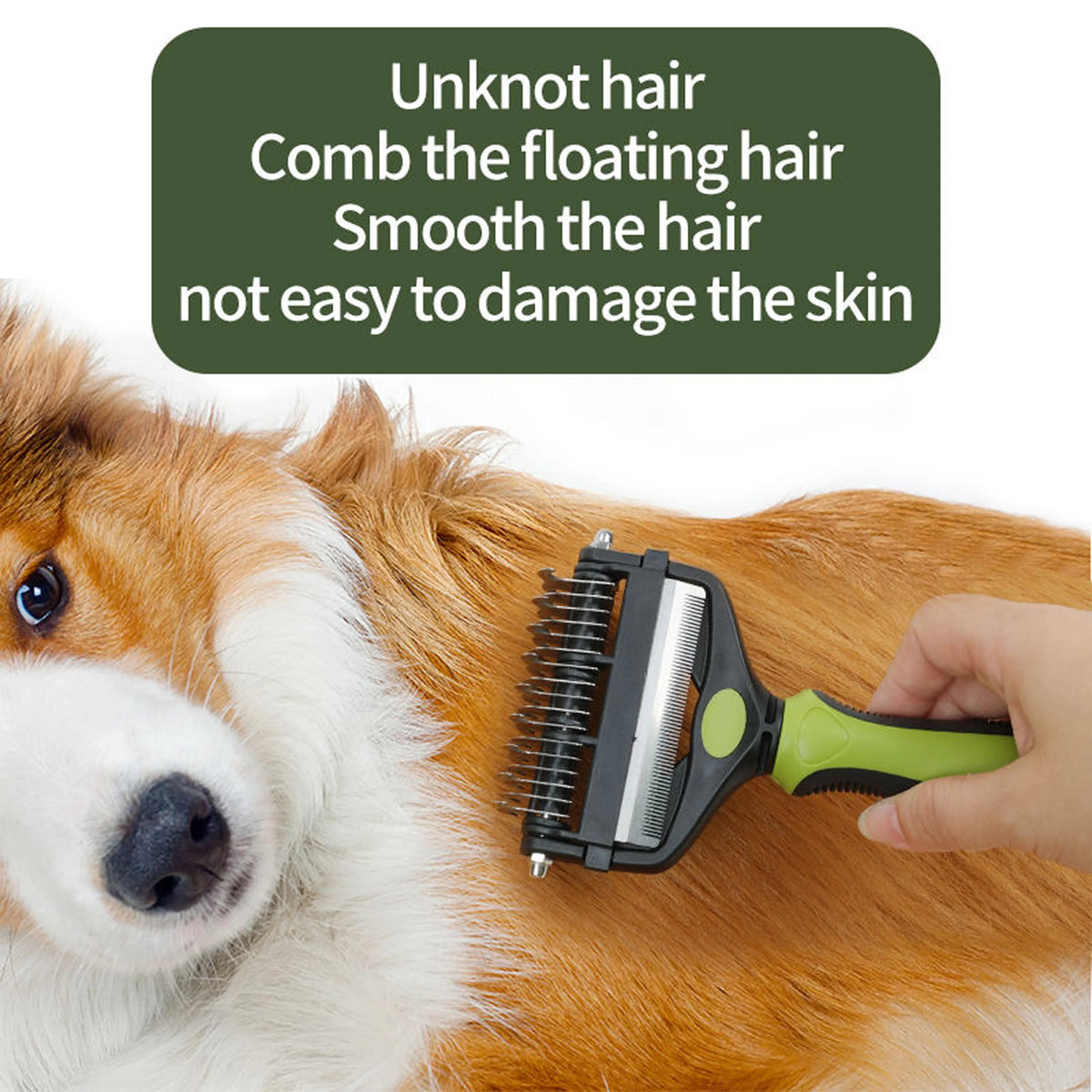 3-in-1 Deshedding Grooming Brush – Brush, Knot Cutter & Smoother