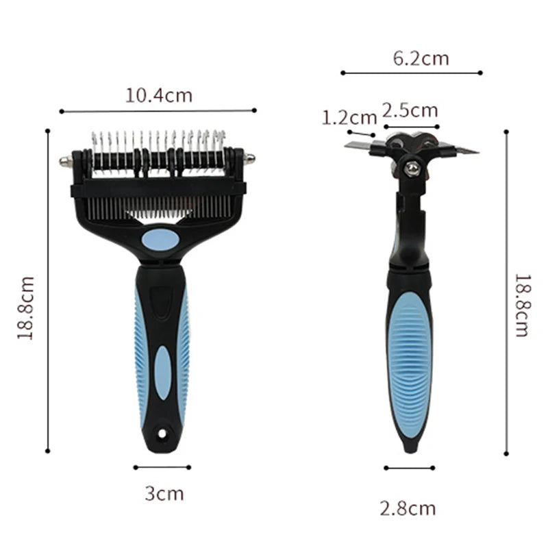 3-in-1 Deshedding Grooming Brush – Brush, Knot Cutter & Smoother