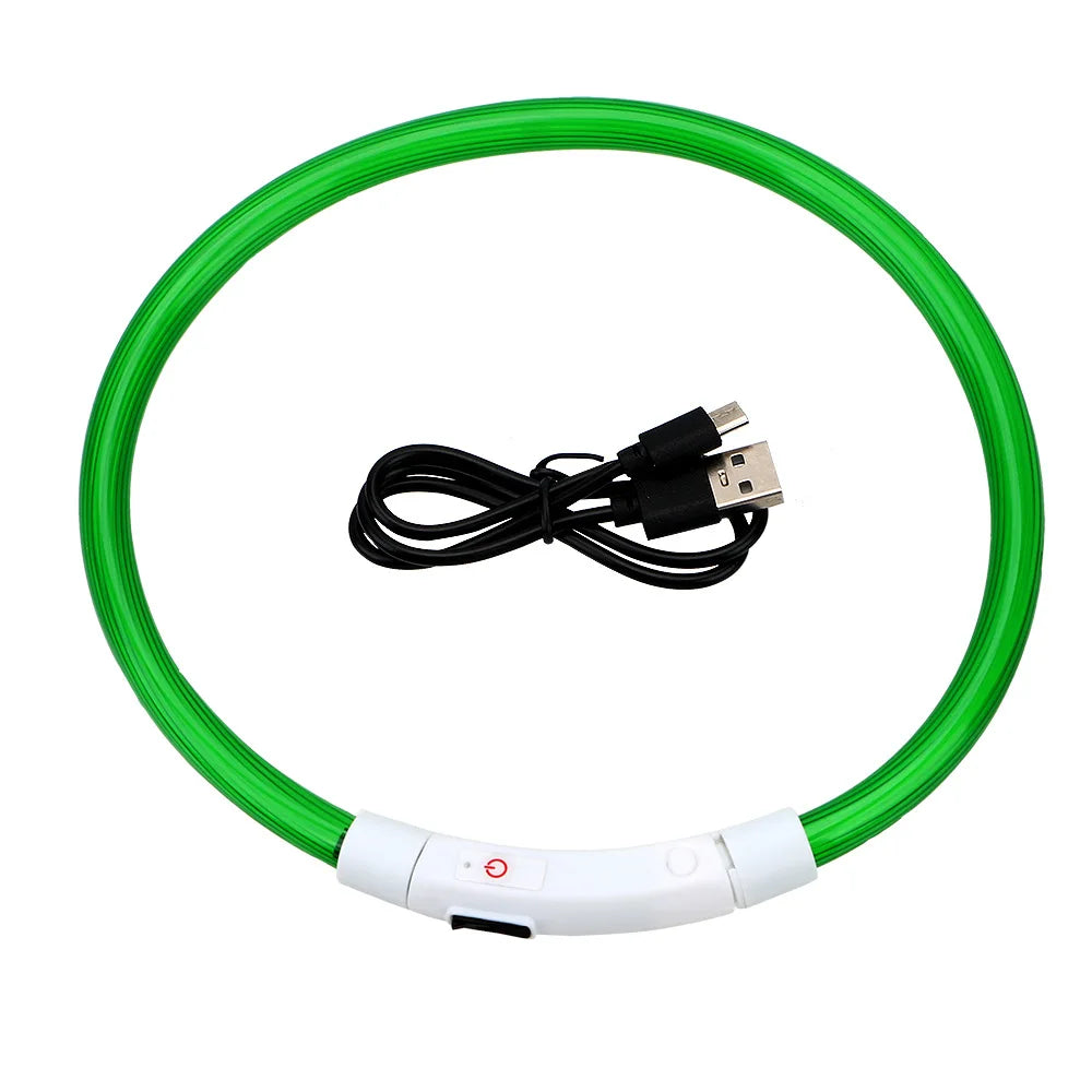 LED Light-Up Dog Collar – USB Rechargeable Anti-Lost Safety Collar