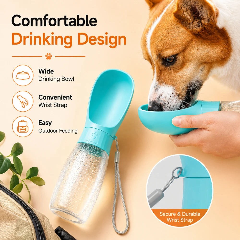 Travel Pet Water Bottle – 300/500 ml Portable Dispenser