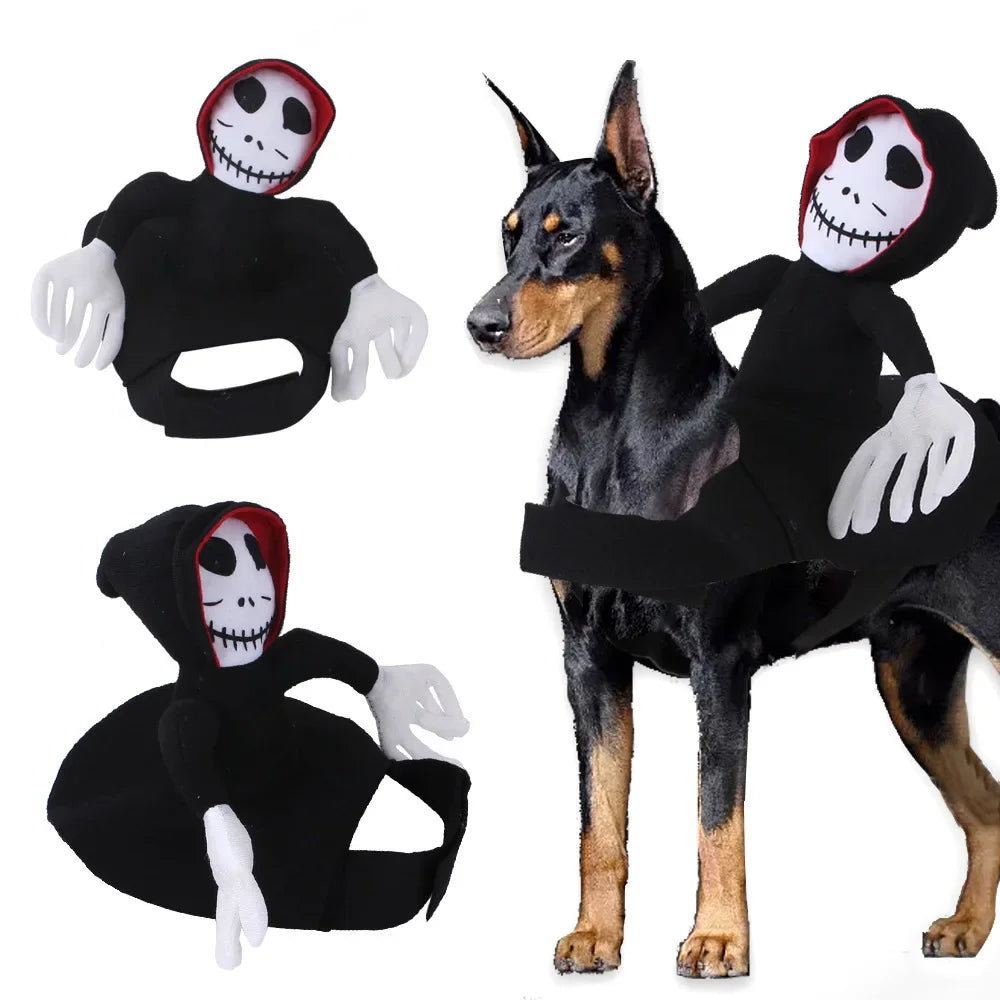 Ghost & Black Cat Halloween Costume – Spooky Dress-Up for Dogs & Cats