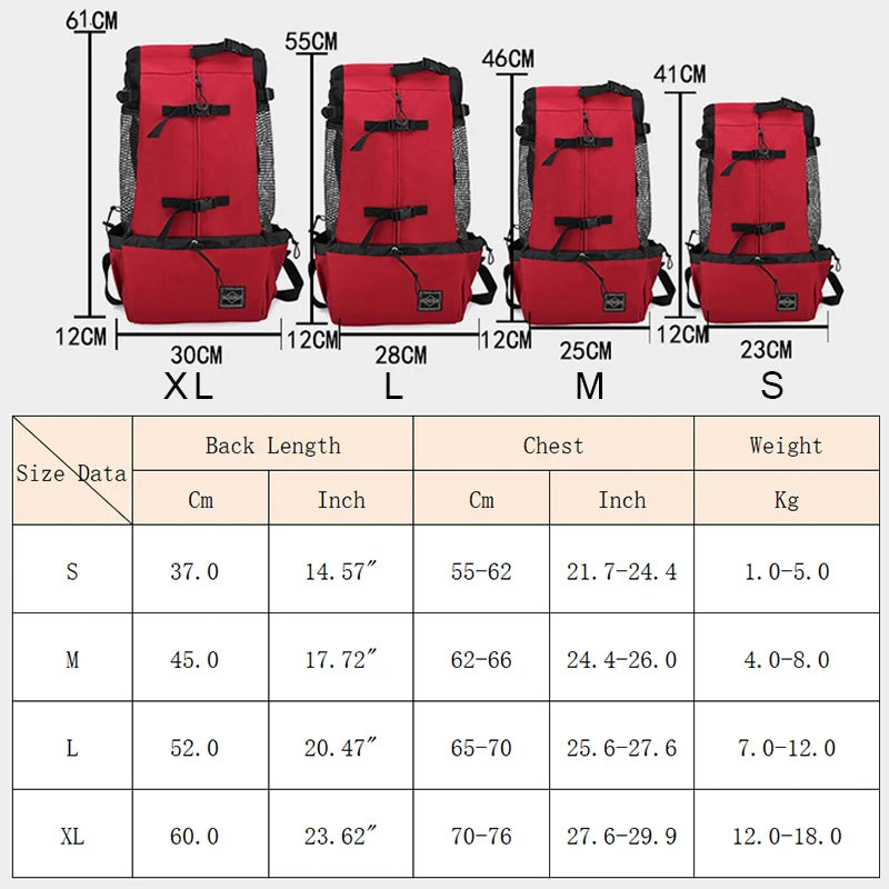 Outdoor Travel Dog Backpack – Breathable Hiking Carrier