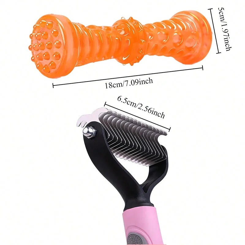 Double-Sided Stainless Dematting Rake – Knot Cutter & Deshedder