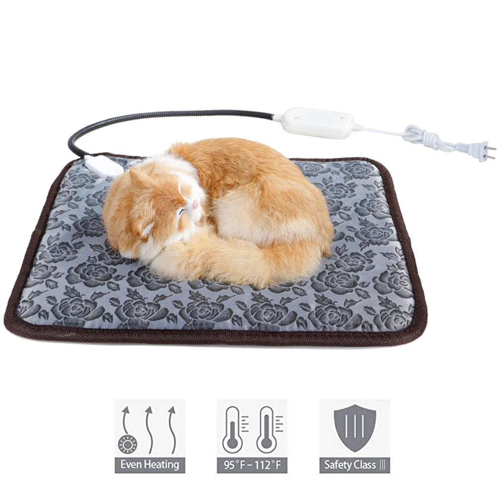 Winter Pet Heating Blanket – Warm Waterproof Mat (US Plug)