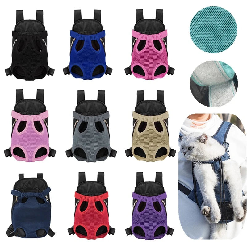 Breathable Double-Shoulder Pet Carrier Backpack – Mesh Travel Carrier
