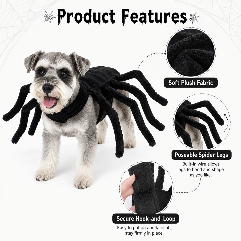 Spider Halloween Costume – Creepy 8-Leg Cosplay for Dogs & Cats