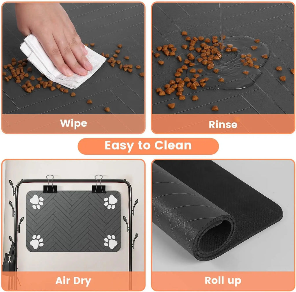 Absorbent Pet Feeding Mat – Non-Slip Waterproof Placemat for Bowls