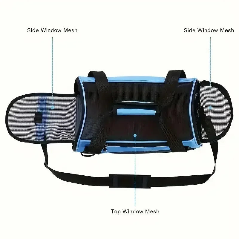 Foldable Mesh Pet Carrier Handbag – Breathable Travel Carrier