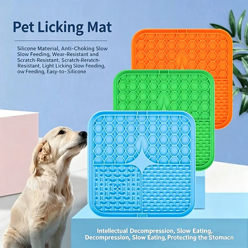 Silicone Licking Mat with Suction Cups – Slow Feeder & Anxiety Relief