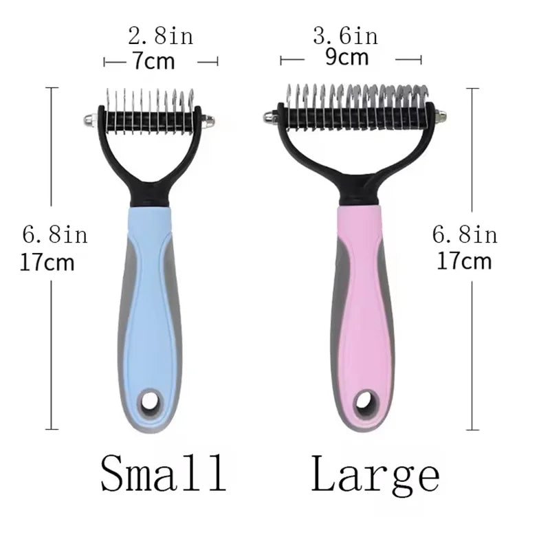 Professional 2-Sided Dematting Brush – Deshedding & Knot Cutter