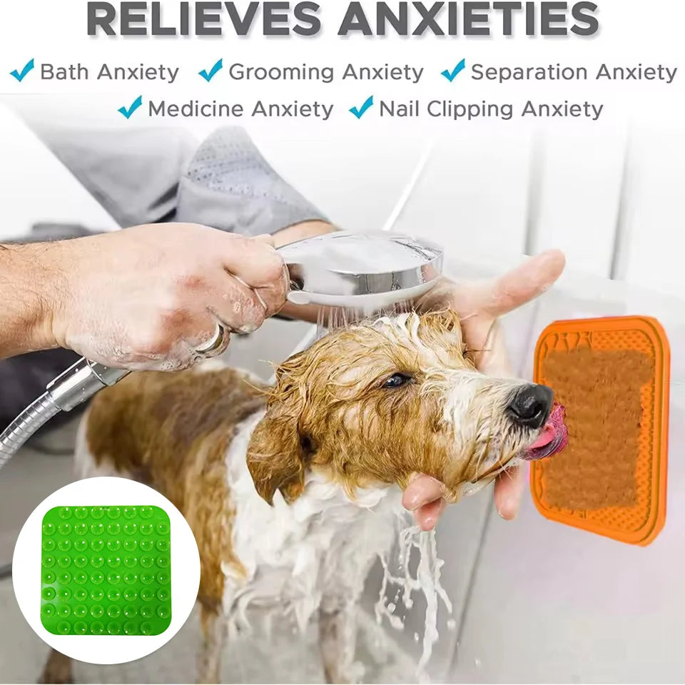 Silicone Licking Mat with Suction Cups – Slow Feeder & Anxiety Relief