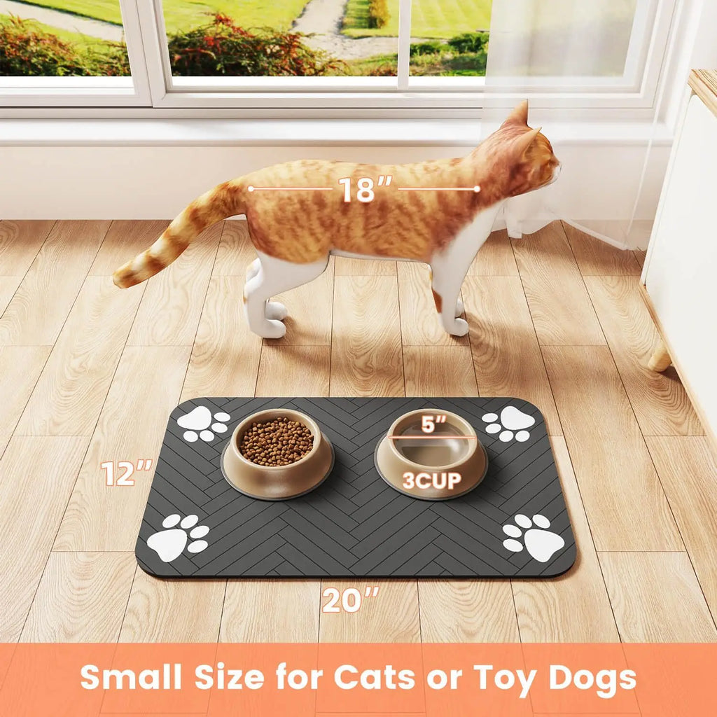 Absorbent Pet Feeding Mat – Non-Slip Waterproof Placemat for Bowls