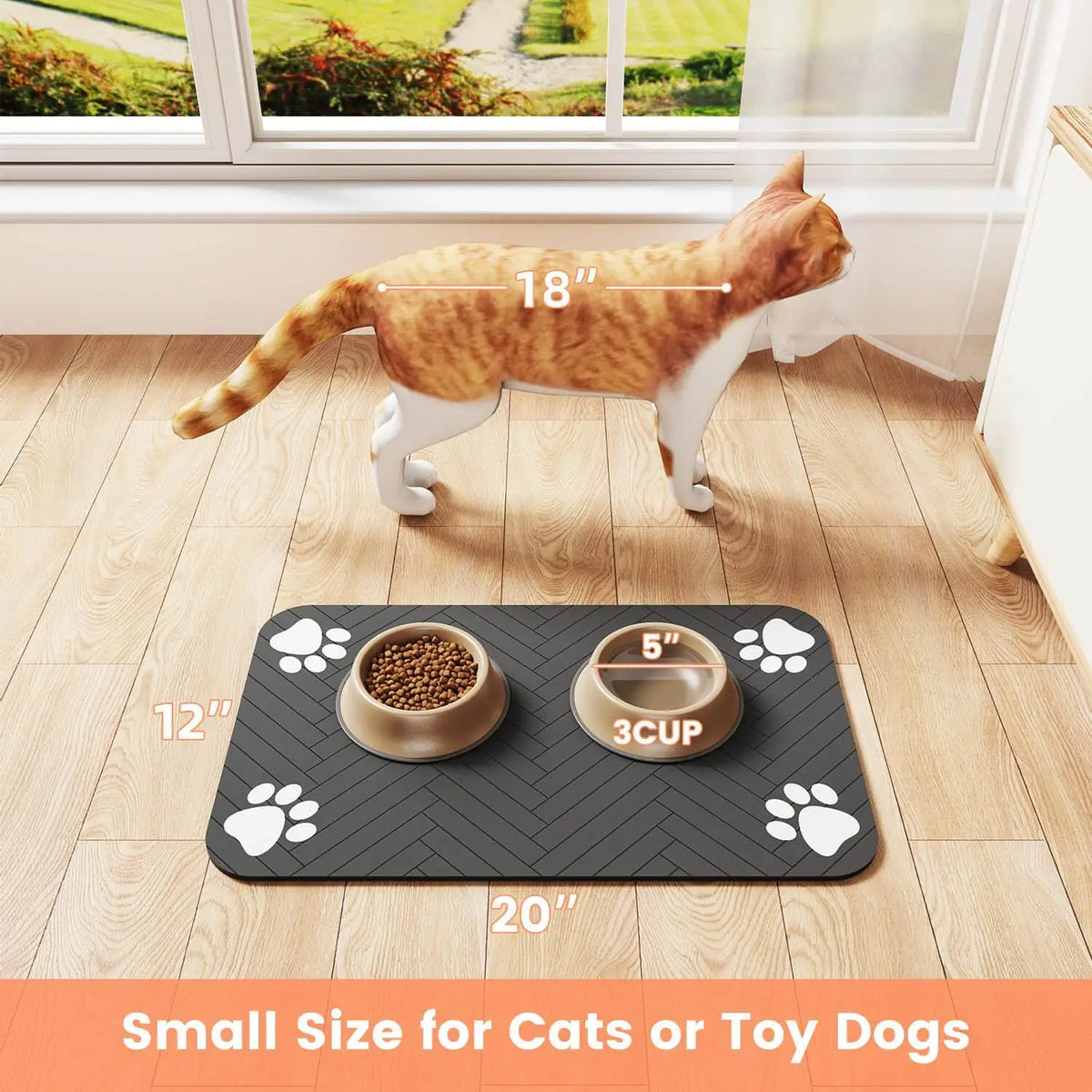 Absorbent Pet Feeding Mat – Non-Slip Waterproof Placemat for Bowls