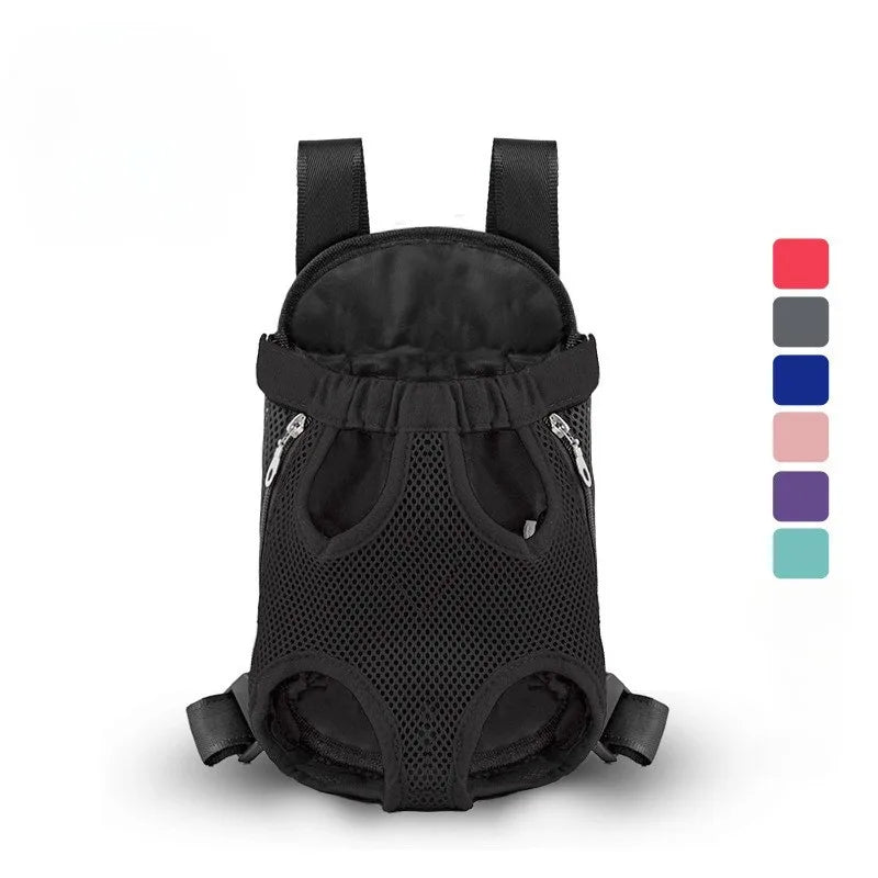 Breathable Double-Shoulder Pet Carrier Backpack – Mesh Travel Carrier