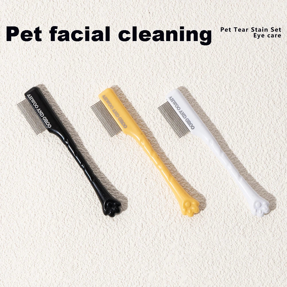 Pet Facial Cleaning Comb Set – Tear-Stain & Eye Care Kit