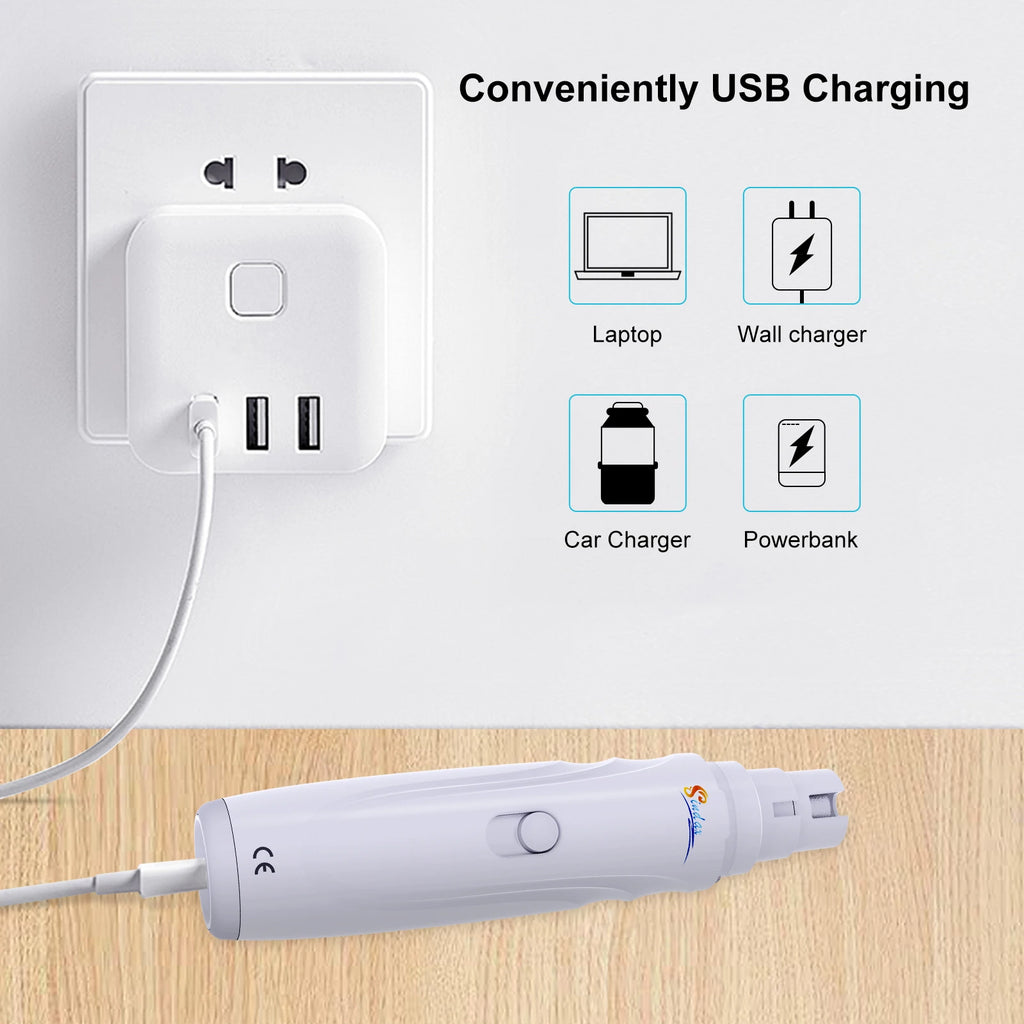 Quiet Electric Nail Grinder – USB Rechargeable Pet Nail Trimmer