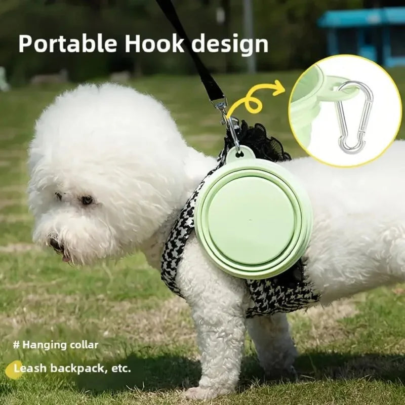 Collapsible Silicone Travel Bowl – 2-in-1 Food & Water Dispenser with Carabiner