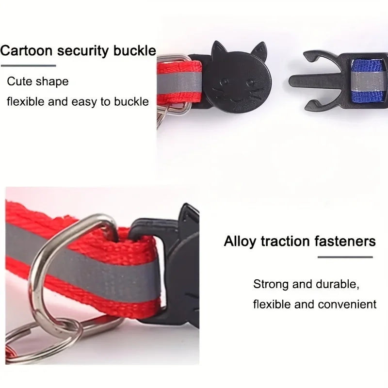 Reflective Breakaway Cat Collars – 10-Pack with Bells