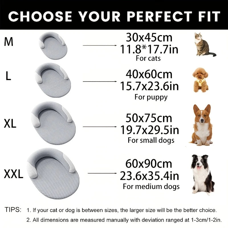 Ice-Silk Cooling Mat – Breathable Summer Bed for Dogs & Cats