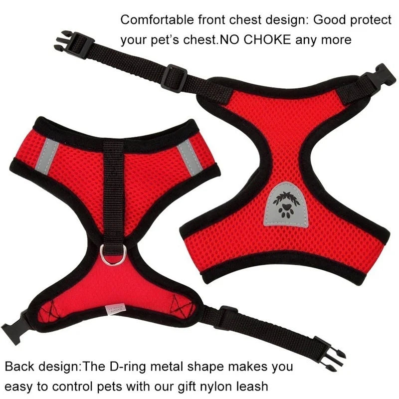 Mesh Harness Vest with Lead – Breathable Reflective Harness