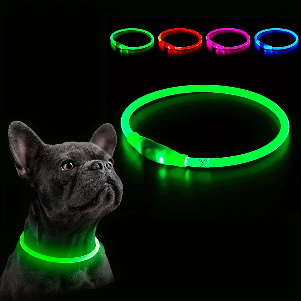 LED Light-Up Dog Collar – USB Rechargeable Anti-Lost Safety Collar
