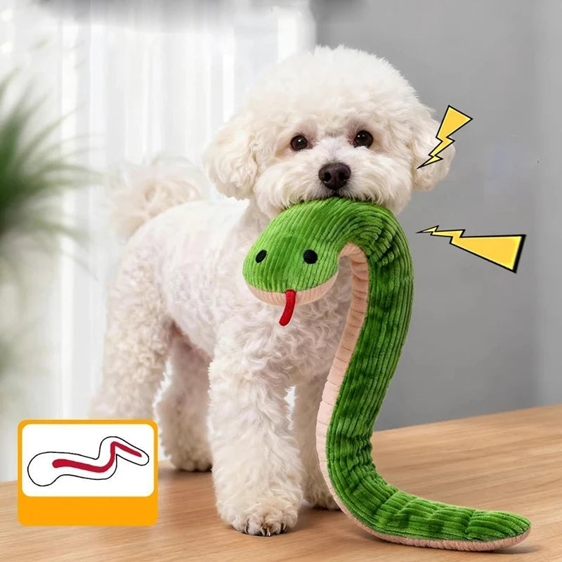 Squeaky Snake Plush Toy – Interactive Kick Toy for Dogs & Cats