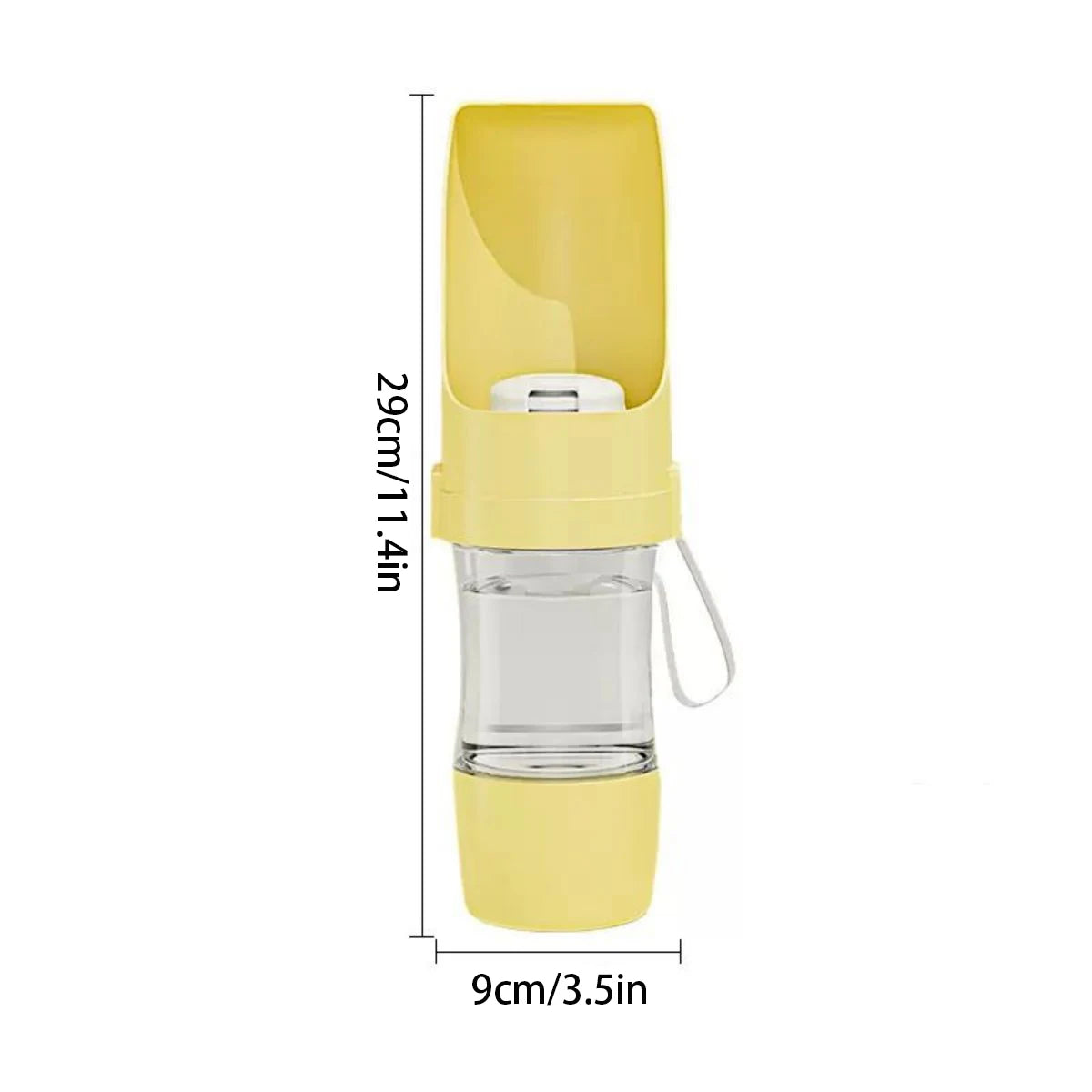 Portable Pet Water Bottle with Food Storage – Travel Feeder