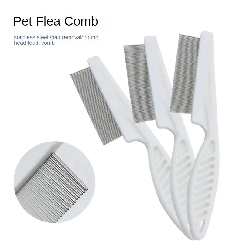 Stainless Steel Flea Comb – Fine-Tooth Grooming Comb for Dogs & Cats