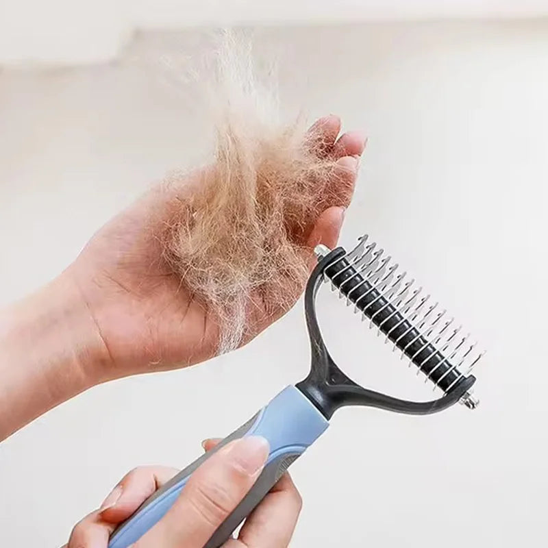 Professional 2-Sided Dematting Brush – Deshedding & Knot Cutter