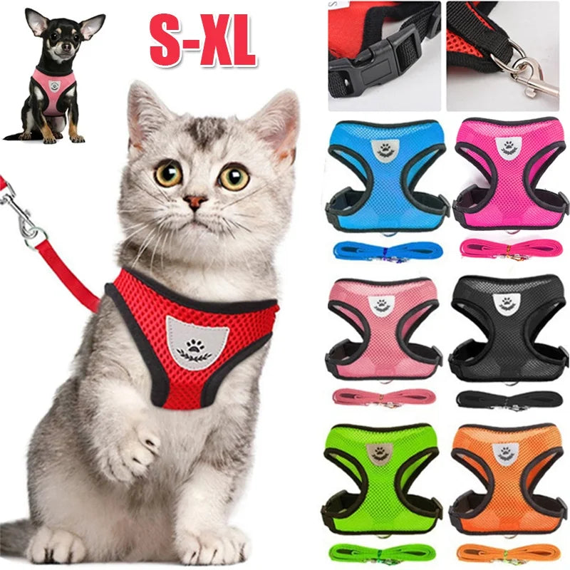 Mesh Harness Vest with Lead – Breathable Reflective Harness
