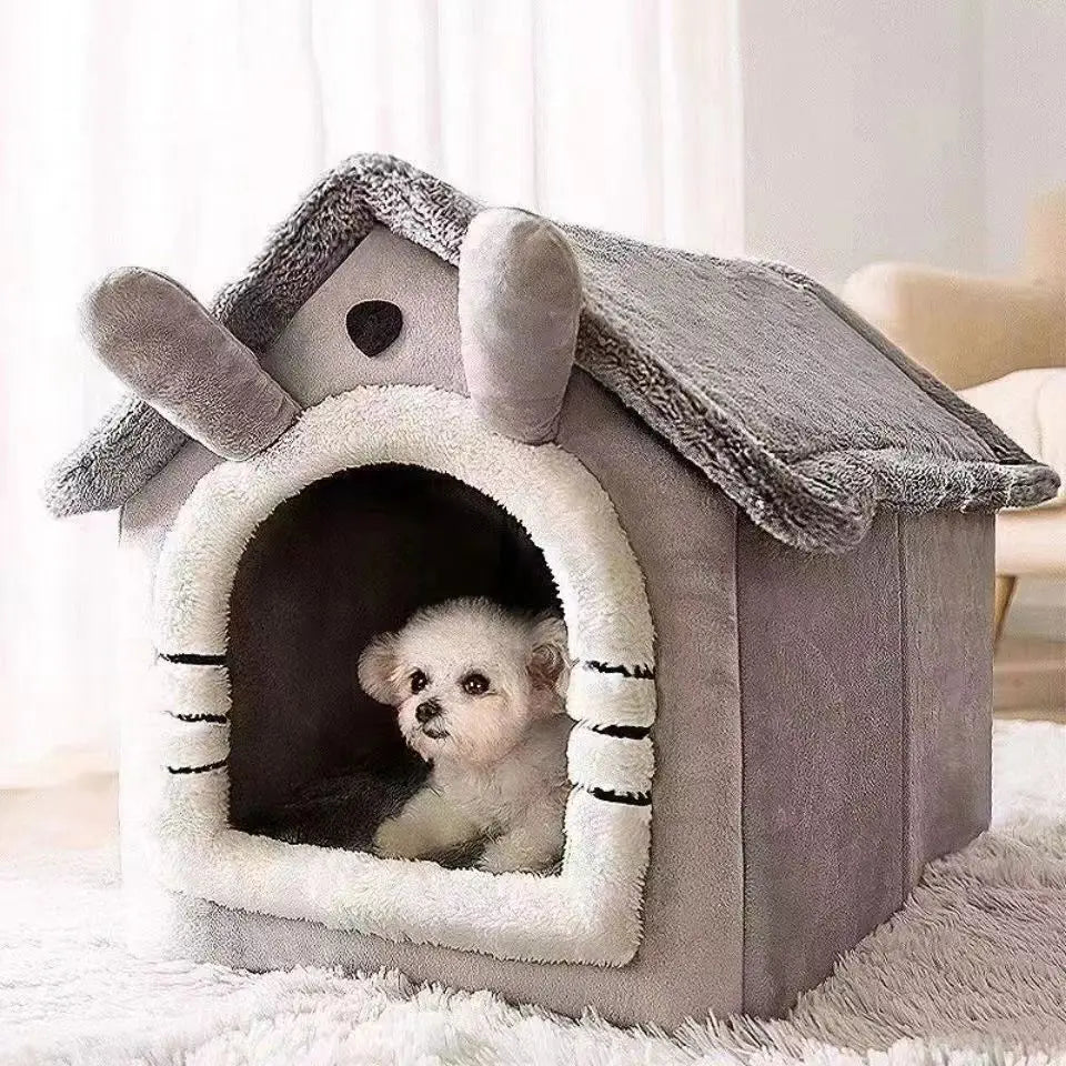 Cozy Dog House Bed – All-Season Enclosed Pet Bed