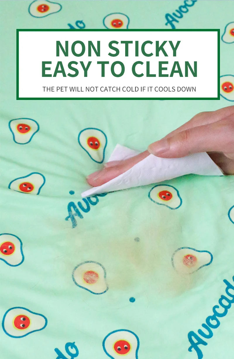 Summer Ice-Silk Cooling Mat – Non-Slip Washable Pet Cooling Pad