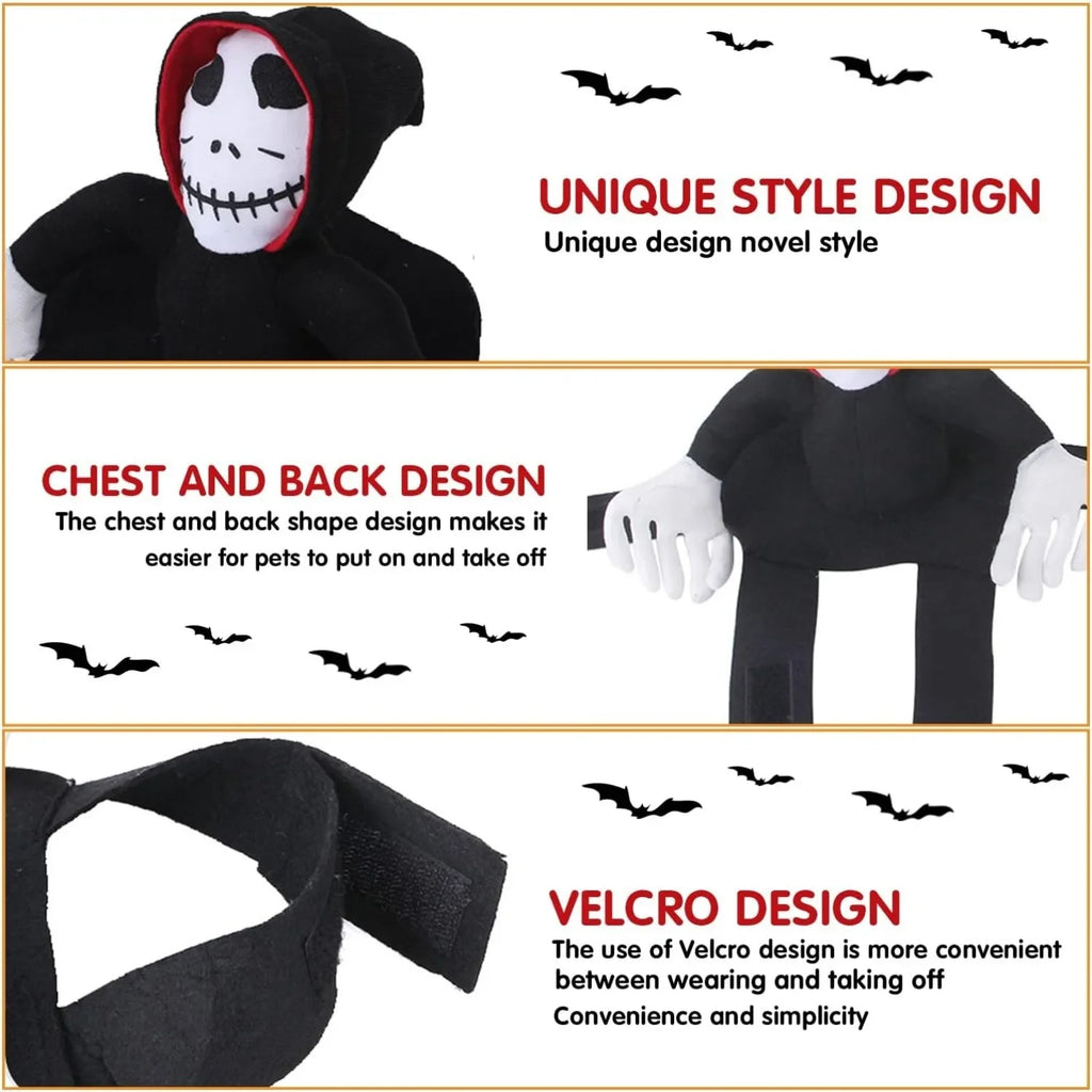 Ghost & Black Cat Halloween Costume – Spooky Dress-Up for Dogs & Cats