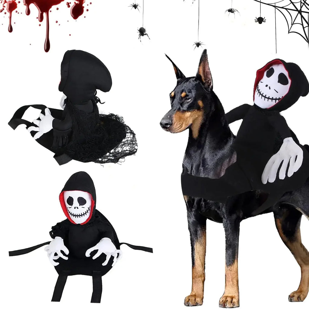 Ghost & Black Cat Halloween Costume – Spooky Dress-Up for Dogs & Cats